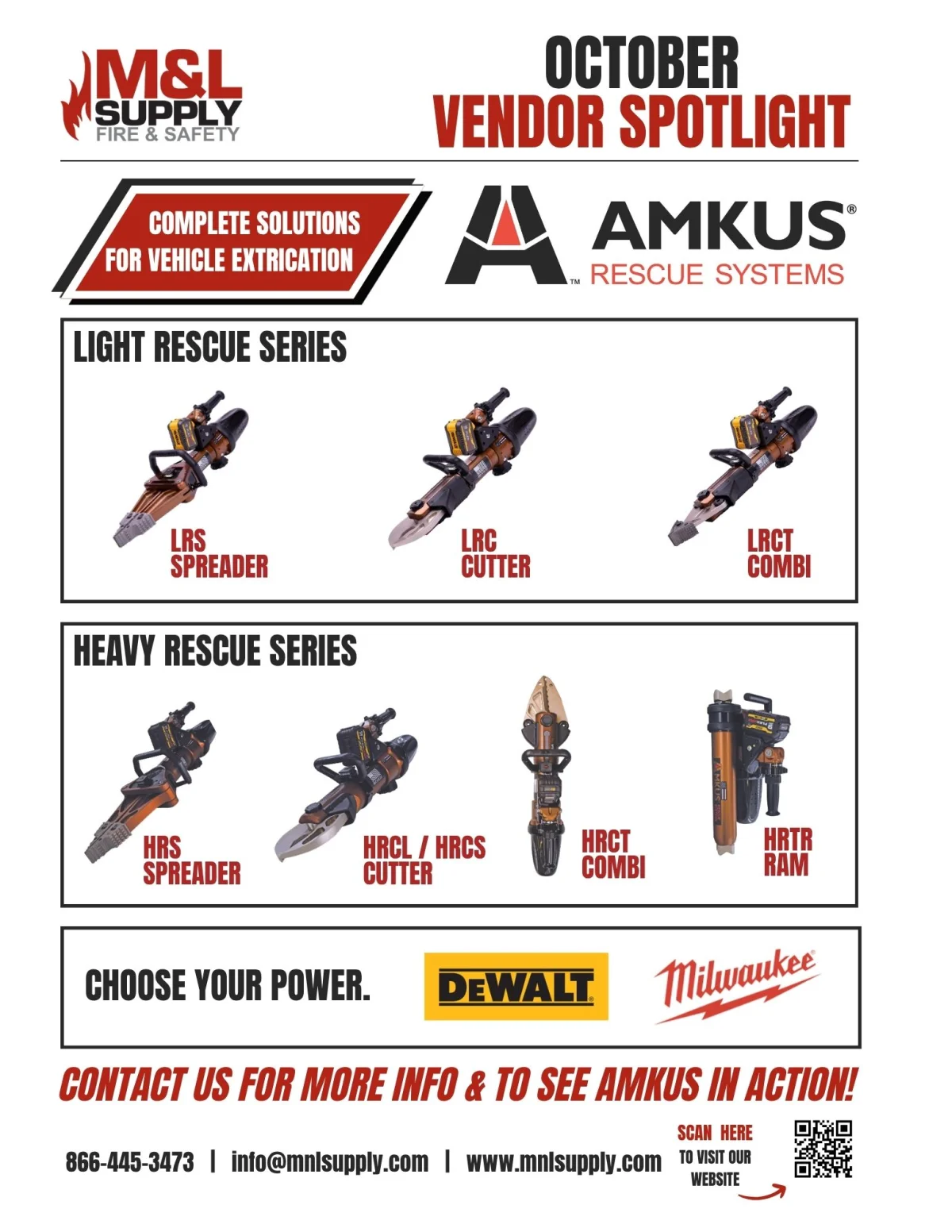 Vendor Spotlight for AMKUS rescue tools, purchaseable at M&L Supply!
